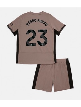 Tottenham Hotspur Pedro Porro #23 Ausweichtrikot für Kinder 2023-24 Kurzarm (+ Kurze Hosen)